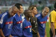 7 September 2005; French captain Zinedine Zidane looks down along his teams line-up before the match. FIFA 2006 World Cup Qualifier, Group 4, Republic of Ireland v France, Lansdowne Road, Dublin. Picture credit; Brian Lawless / SPORTSFILE