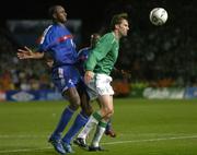 7 September 2005; Kevin Kilabane, Republic of Ireland, in action against Patrick Viera, France. FIFA 2006 World Cup Qualifier, Group 4, Republic of Ireland v France, Lansdowne Road, Dublin. Picture credit; Brian Lawless / SPORTSFILE