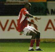 9 September 2005; Joseph Ndo, Shelbourne, celebrates after scoring his sides first goal. eircom League, Premier Division, Shamrock Rovers v Shelbourne, Dalymount Park, Dublin. Picture credit; David Maher / SPORTSFILE