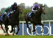 10 September 2005; Septimus, with Colm O'Donoghue up, on their way to winning the Irish Stallion Farms European Breaders Fund Maiden from second placed Arabian Prince, with Kieran Fallon, up, left. Leopardstown Racecourse, Dublin. Picture credit; Pat Murphy / SPORTSFILE
