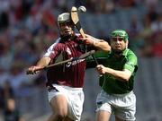 11 September 2005; Paul Loughnane, Galway, in action against Michael Ryan, Limerick. ESB All-Ireland Minor Hurling Championship Final, Galway v Limerick, Croke Park, Dublin. Picture credit; David Maher / SPORTSFILE