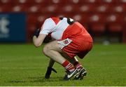 12 March 2014; A disappointed Fergal Duffin, Derry, after the final whistle. Cadbury Ulster GAA Football U21 Championship, Preliminary Round, Derry v Cavan, Celtic Park , Derry. Picture credit: Oliver McVeigh / SPORTSFILE