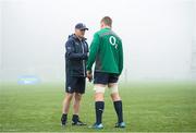 13 March 2014; Ireland head coach Joe Schmidt and Jordi Murphy during squad training ahead of their side's RBS Six Nations Rugby Championship 2014 match against France on Saturday. Ireland Rugby Squad Training, Carton House, Maynooth, Co. Kildare. Picture credit: Stephen McCarthy / SPORTSFILE