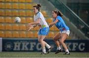 14 March 2014; Bronagh Sheridan, Cavan and 2013 Allstars, in action against Aislinn Desmond, Kerry and 2012 Allstars. 2014 TG4 Ladies Football All-Star Tour, 2012 Allstars v 2013 Allstars Exhibition match, Hong Kong Football Club, Hong Kong, China. Picture credit: Brendan Moran / SPORTSFILE