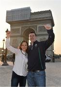 14 March 2014; Ireland supporters Una and Noel Anderson, from Rathfarnham, Co. Dublin, at the Arc de Triomphe in Paris ahead of their side's RBS Six Nations Rugby Championship match against France on Saturday. Eiffel Tower, Paris, France. Picture credit: Stephen McCarthy / SPORTSFILE