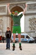 14 March 2014; Ireland supporter Darragh Dalton, from Lucan, Co. Dublin, at the Arc de Triomphe in Paris ahead of their side's RBS Six Nations Rugby Championship match against France on Saturday. Eiffel Tower, Paris, France. Picture credit: Stephen McCarthy / SPORTSFILE