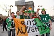 14 March 2014; Ireland supporters, from left, Sean Wallace, Mark Phelan, Darragh Dalton, Noel Gleeson, Eoin Cartright and John McConway at the Arc de Triomphe in Paris ahead of their side's RBS Six Nations Rugby Championship match against France on Saturday. Eiffel Tower, Paris, France. Picture credit: Stephen McCarthy / SPORTSFILE