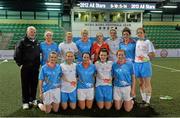 14 March 2014; Cork Allstars, back from left, Eamonn Ryan, Coach, Valerie Mulcahy, Deirdre O'Reilly, Brid Stack, Elaine Harte, Juliet Murphy, Ciara O'Sullivan and Ann Marie Walsh, with, front from left, Briege Corkery, Nollaig Cleary, Geraldine O'Flynn, Doireann O'Sullivan and Rena Buckley. 2014 TG4 Ladies Football All-Star Tour, 2012 Allstars v 2013 Allstars Exhibition match, Hong Kong Football Club, Hong Kong, China. Picture credit: Brendan Moran / SPORTSFILE