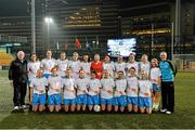 14 March 2014; The 2013 Allstars team, back from left, Eamonn Ryan, coach, Cork, Emer Flaherty, Galway, Amanda Casey, Monaghan, Annette Clarke, Galway, Juliet Murphy, Cork, Doireann O'Sullivan, Cork, Yvonne Byrne, Mayo, Mairead Morrissey, Tipperary, Caroline Kelly, Kerry, Bronagh Sheridan, Cavan, Fiona McHale, Mayo, Ciara McAnespie, Monaghan and William Karmon, Coach, Kerry, with front, from left, Deirdre O'Reilly, Cork, Ann Marie Walsh, Cork, Sinead Burke, Galway, Grainne McNally, Monaghan, Cora Courtney, Monaghan, Caoimhe Mohan, Monaghan, Sharon Courtney, Monaghan, Aoife Lyons, Kerry and Nollaig Cleary, Cork. 2014 TG4 Ladies Football All-Star Tour, 2012 Allstars v 2013 Allstars Exhibition match, Hong Kong Football Club, Hong Kong, China. Picture credit: Brendan Moran / SPORTSFILE