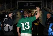 15 March 2014; Brian O'Driscoll, Ireland, leaves the pitch after the game. RBS Six Nations Rugby Championship 2014, France v Ireland. Stade De France, Saint Denis, Paris, France. Picture credit: Stephen McCarthy / SPORTSFILE