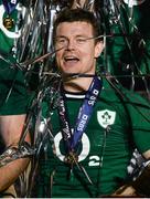 15 March 2014; Brian O'Driscoll, Ireland, celebrates following his side's victory. RBS Six Nations Rugby Championship 2014, France v Ireland. Stade De France, Saint Denis, Paris, France. Picture credit: Stephen McCarthy / SPORTSFILE