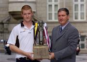 14 September 2005; Galway manager Vincent Mullins, right, with Kilkenny's Richie Power at a photocall ahead of the Erin All-Ireland U21 Hurling Championship Final to be played in the Gaelic Grounds, Limerick, on September 18th. Westbury Hotel, Dublin. Picture credit: Brian Lawless / SPORTSFILE