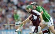 11 September 2005; Shane Howley, Galway, in action against Eoin Ryan, Limerick. ESB All-Ireland Minor Hurling Championship Final, Galway v Limerick, Croke Park, Dublin. Picture credit; Ray McManus / SPORTSFILE