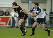 16 September 2005; Gareth Wyatt, Newport Gwent Dragons, in action against Rob Kearney, Leinster. Celtic League 2005-2006, Group A, Leinster v Newport Gwent Dragons, Donnybrook, Dublin. Picture credit; Brian Lawless / SPORTSFILE