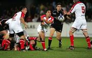 16 September 2005; Kieran Campbell, Ulster, gets a ball out of the ruck. Celtic League 2005-2006, Group A, Ulster v Edinburgh Rugby, Ravenhill, Belfast. Picture credit; Oliver McVeigh / SPORTSFILE