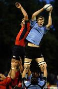 17 September 2005; Craig Hamilton, Glasgow, wins a lineout from Trevor Hogan, Munster. Celtic League 2005-2006, Glasgow Rugby v Munster, Hughenden, Glasgow. Picture credit; Gordon Fraser / SPORTSFILE