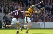 18 September 2005; Donnacha Cody, Kilkenny, catches the sliothar ahead of Kenneth Burke, Galway. Erin All-Ireland U21 Hurling Final, Galway v Kilkenny, Gaelic Grounds, Limerick. Picture credit; Damien Eagers / SPORTSFILE