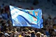 18 September 2005; A Dublin flag flies in the wind. Dublin v Clare, All-Ireland Junior Camogie Final, Croke Park, Dublin. Picture credit; Brendan Moran / SPORTSFILE *** Local Caption *** Any photograph taken by SPORTSFILE during, or in connection with, the 2005 Guinness All-Ireland Hurling Final which displays GAA logos or contains an image or part of an image of any GAA intellectual property, or, which contains images of a GAA player/players in their playing uniforms, may only be used for editorial and non-advertising purposes.  Use of photographs for advertising, as posters or for purchase separately is strictly prohibited unless prior written approval has been obtained from the Gaelic Athletic Association.