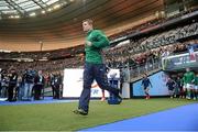 15 March 2014; Ireland's Brian O'Driscoll makes his way on to the pitch for his last international appearance for Ireland. RBS Six Nations Rugby Championship 2014, France v Ireland, Stade De France, Saint Denis, Paris, France. Picture credit: Stephen McCarthy / SPORTSFILE