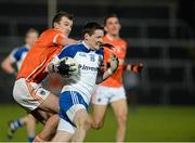 15 March 2014; Conor McManus, Monaghan, in action against Ethan Rafferty, Armagh. Allianz Football League, Division 2, Round 5, Armagh v Monaghan, Athletic Grounds, Armagh. Picture credit: Oliver McVeigh / SPORTSFILE