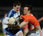 15 March 2014; Conor McManus, Monaghan, in action against Mark Shields, Armagh. Allianz Football League, Division 2, Round 5, Armagh v Monaghan, Athletic Grounds, Armagh. Picture credit: Oliver McVeigh / SPORTSFILE