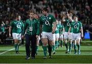 15 March 2014; Ireland's Paddy Jackson, left, and Iain Henderson after the game. RBS Six Nations Rugby Championship 2014, France v Ireland, Stade De France, Saint Denis, Paris, France. Picture credit: Matt Browne / SPORTSFILE