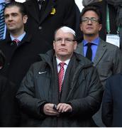 15 March 2014; Prince Albert II of Monaco watches on ahead of the game. RBS Six Nations Rugby Championship 2014, France v Ireland. Stade De France, Saint Denis, Paris, France. Picture credit: Stephen McCarthy / SPORTSFILE