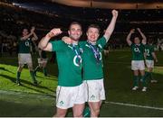 15 March 2014; Ireland's Rob Kearney and Brian O'Driscoll after the game. RBS Six Nations Rugby Championship 2014, France v Ireland, Stade De France, Saint Denis, Paris, France. Picture credit: Matt Browne / SPORTSFILE