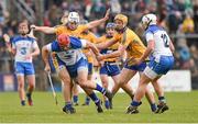 16 March 2014; Seamus Prendergast, Waterford, supported by Colin Ryan, in action against Patrick O'Connor, left, and Cian Dillon, Clare. Allianz Hurling League, Division 1A, Round 4, Clare v Waterford, Cusack Park, Ennis, Co. Clare. Picture credit: Ray McManus / SPORTSFILE