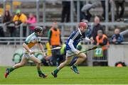 16 March 2014; Thomas O'Brien, Limerick, in action against Kevin Connolly, Offaly. Allianz Hurling League, Division 1B, Round 4, Offaly v Limerick, O'Connor Park, Tullamore, Co. Offaly. Picture credit: Ramsey Cardy / SPORTSFILE