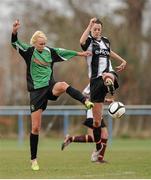 16 March 2014; Stephanie Roche, Peamount United, in action against Niamh Walsh, Raheny United. Bus Éireann Women's National League, Peamount United v Raheny United, Greenogue, Newcastle, Dublin. Picture credit: Piaras Ó Mídheach / SPORTSFILE