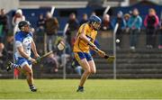 16 March 2014; Shane O'Donnell, Clare, races clear of Waterford's Noel Connors to score the fifth Clare goal. Allianz Hurling League, Division 1A, Round 4, Clare v Waterford, Cusack Park, Ennis, Co. Clare. Picture credit: Ray McManus / SPORTSFILE