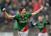 16 March 2014; Alan Freeman, Mayo, celebrates after scoring his side's second goal. Allianz Football League, Division 1, Round 5, Mayo v Cork, Elverys MacHale Park, Castlebar, Co. Mayo. Picture credit: David Maher / SPORTSFILE