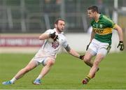 16 March 2014; Darroch Mulhall, Kildare, in action against Shane Enright, Kerry. Allianz Football League, Division 1, Round 5, Kildare v Kerry, St Conleth's Park, Newbridge, Co. Kildare. Picture credit: Pat Murphy / SPORTSFILE