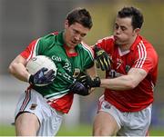 16 March 2014; Enda Varley, Mayo, in action against Alan Cronin, Cork. Allianz Football League, Division 1, Round 5, Mayo v Cork, Elverys MacHale Park, Castlebar, Co. Mayo. Picture credit: David Maher / SPORTSFILE