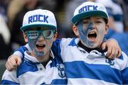16 March 2014; Blackrock College supporters Toby Loughrey, left, and Ross Halpin, both aged 10, following their side's victory. Beauchamps Leinster Schools Senior Cup Final, Blackrock College v Clongowes Wood College. RDS, Ballsbridge, Dublin. Picture credit: Stephen McCarthy / SPORTSFILE