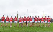 16 March 2014; Cork team stand during the National Anthem. Allianz Football League, Division 1, Round 5, Mayo v Cork, Elverys MacHale Park, Castlebar, Co. Mayo. Picture credit: David Maher / SPORTSFILE