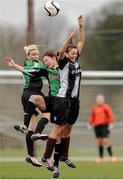 16 March 2014; Noelle Murray, Raheny United, in action against Caroline Thorpe, left, and Claire Kinsella, Peamount United. Bus Éireann Women's National League, Peamount United v Raheny United, Greenogue, Newcastle, Dublin. Picture credit: Piaras Ó Mídheach / SPORTSFILE