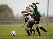 16 March 2014; Noelle Murray, Raheny United, in action against Jessica Gargan, centre, and Claire Kinsella, Peamount United. Bus Éireann Women's National League, Peamount United v Raheny United, Greenogue, Newcastle, Dublin. Picture credit: Piaras Ó Mídheach / SPORTSFILE