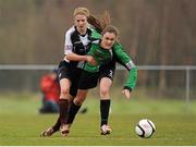 16 March 2014; Jessica Gargan, Peamount United, in action against Siobhan Killeen, Raheny United. Bus Éireann Women's National League, Peamount United v Raheny United, Greenogue, Newcastle, Dublin. Picture credit: Piaras Ó Mídheach / SPORTSFILE