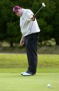 16 September 2005; Alan Dowling, Hermitage Golf Club, watches his birdie putt on the 2nd during the Senior Cup Semi-Final. Bulmers Cups and Shields Finals, Rosslare Golf Club, Rosslare, Wexford. Picture credit; Ray McManus / SPORTSFILE