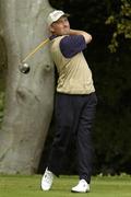 17 September 2005; Damien McGrane, watches his tee shot from the 2nd tee box during the Irish PGA Championship at the Irish PGA National. Palmerstown House, Johnston, Co. Kildare. Picture credit; Matt Browne / SPORTSFILE
