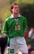 27 April 1999; Alan Mahon of Republic of Ireland ahead of the U21 International friendly match between Republic of Ireland and Sweden at Birr Town FC in Birr, Offaly. Photo By Brendan Moran/Sportsfile
