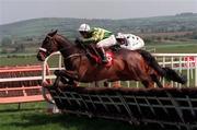 27 April 1999; Cardinal Hill with Charlie Swan up, jump the last on their way to winning the Country Pride Champion Novice Hurdle at Punchestown racecourse in Kildare. Photo by Matt Browne/Sportsfile