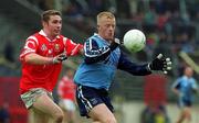 9 May 1999; Declan Darcy of Dublin in action against Owen Sexton of Cork during the Church & General National Football League Final between Cork and Dublin at Páirc U’ Chaoimh in Cork. Photo by Aoife Rice/Sportsfile