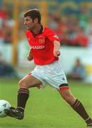 11 August 1995; Denis Irwin of Manchester United during a Pre-Season Friendly match between Shelbourne and Manchester United at Tolka Park in Dublin. Photo by Brendan Moran/Sportsfile