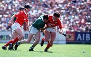 5 July 1992; Denis Walsh of Cork in action against Gary Kirby of Limerick during the Munster Senior Hurling Championship Final match between Cork and Limerick at Pairc Ui Chaoimh in Cork. Photo by Ray McManus/Sportsfile