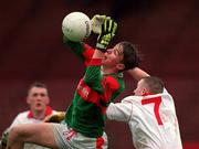 9 May 1999; Edmund Barnett of Mayo in action against Eoin Bradley of Tyrone during the All-Ireland Vocational Schools' Intercounty Football Final match between Mayo and Tyrone at Páirc U’ Chaoimh in Cork. Photo by Ray McManus/Sportsfile