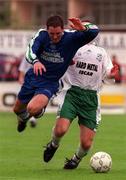 9 May 1999; Fergal Harkin of Finn Harps in action against Dom Tierney of Bray Wanderers during the Harp Lager FAI Cup final match between Bray Wanderers and Finn Harps at Tolka Park in Dublin.  Photo by David Maher/Sportsfile