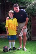 22 August 1997; Former Republic of Ireland International pictured with his nephew Andrew. Photo by David Maher/Sportsfile